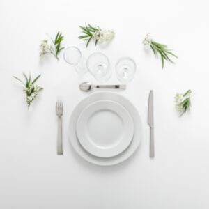 Pack vaisselle blanche - Plat et dessert (24 pers. max)