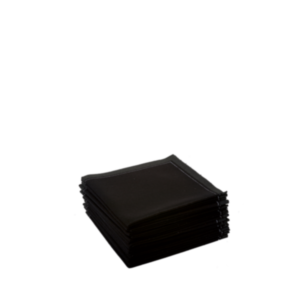 Serviettes cocktail tissu noir par 30