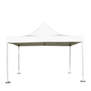 Tente 4x4m blanche ouverte