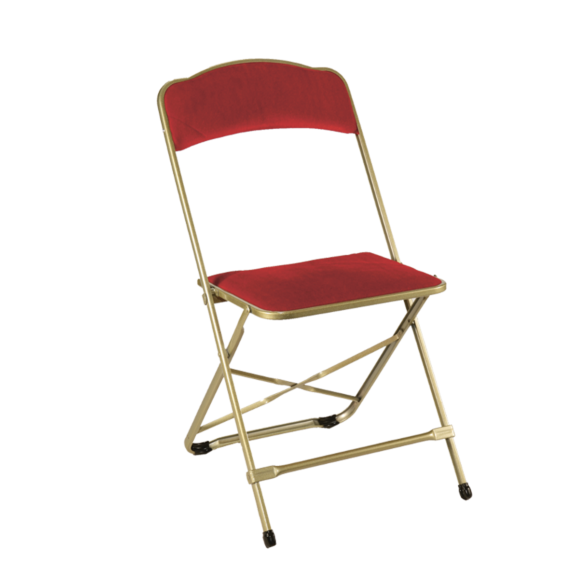 Chaise capitonnée velours rouge