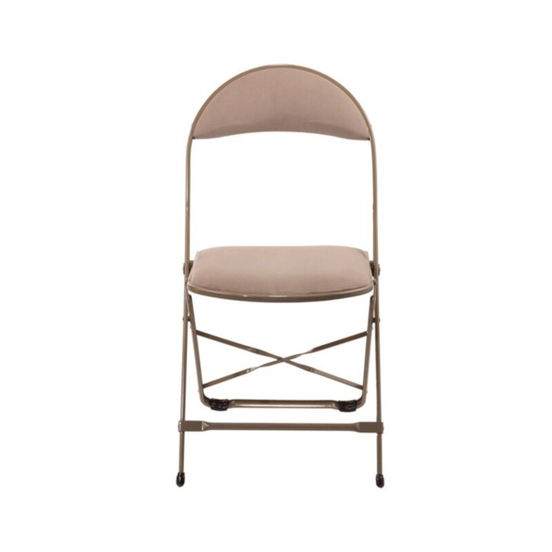 Chaise capitonnée velours taupe