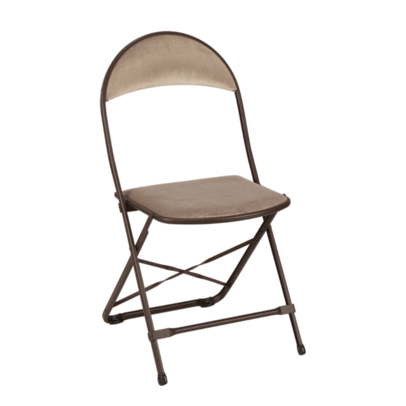 Chaise capitonnée velours taupe