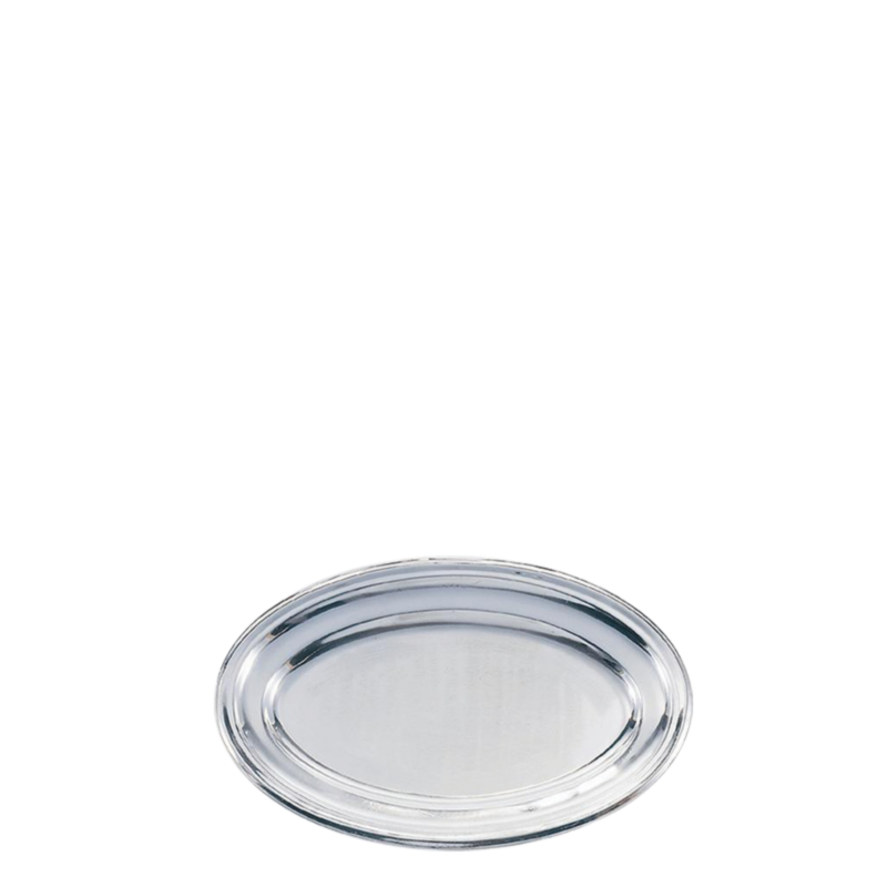 Plateau de présentation ovale inox 40 x 60 cm