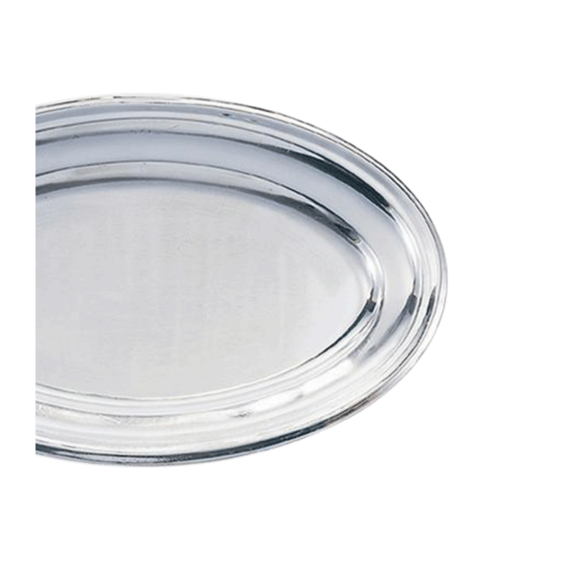 Plateau de présentation ovale inox 40 x 60 cm