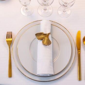 Lot de 25 grandes assiettes plates filet or 27 cm