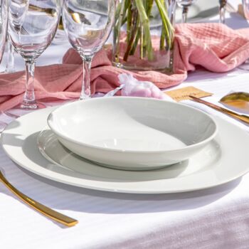 Lot de 40 assiettes creuses blanches