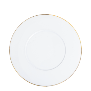 Lot de 25 grandes assiettes plates filet or 27 cm