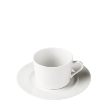 Lot de 24 tasses et sous-tasses &agrave; th&eacute; blanche