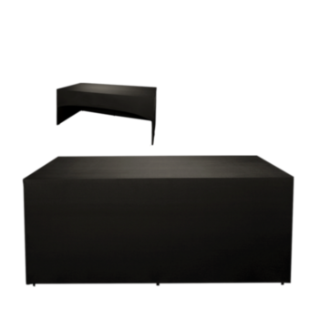 Table buffet rectangulaire houss&eacute;e noire