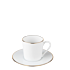 Lot de 40 tasses et sous-tasses à café filet or