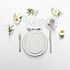 Pack vaisselle filet or - Plat, dessert, café (24 pers)