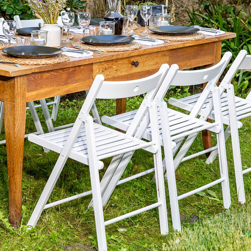 Chaise Minorca blanche pliante