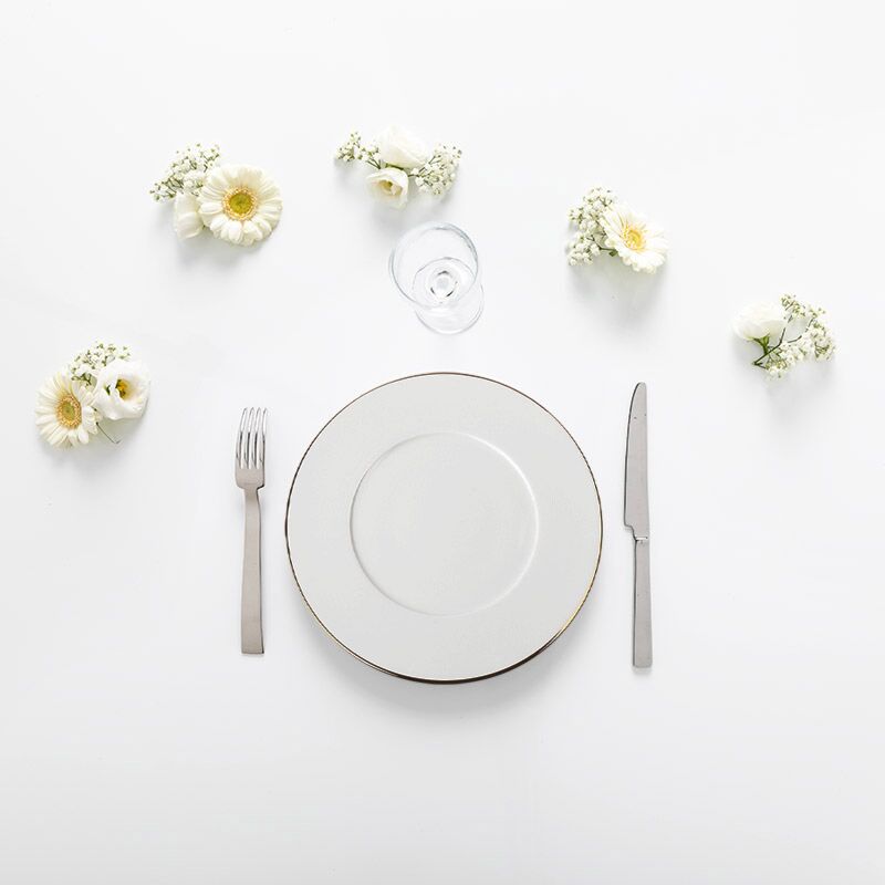 Pack vaisselle filet or - Plat (24 pers. max)