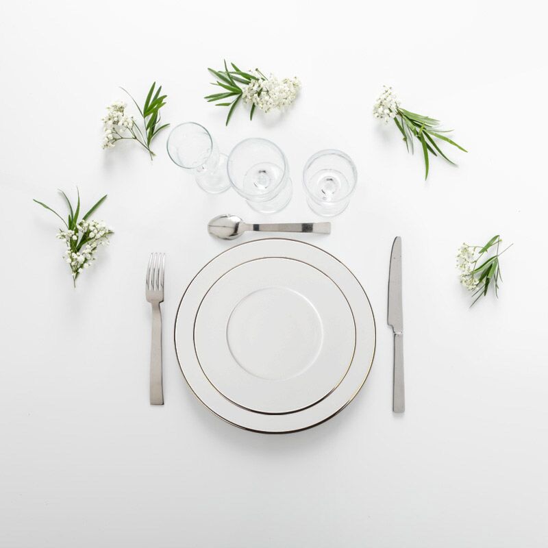 Pack vaisselle filet or - Plat et dessert (24 pers. max)