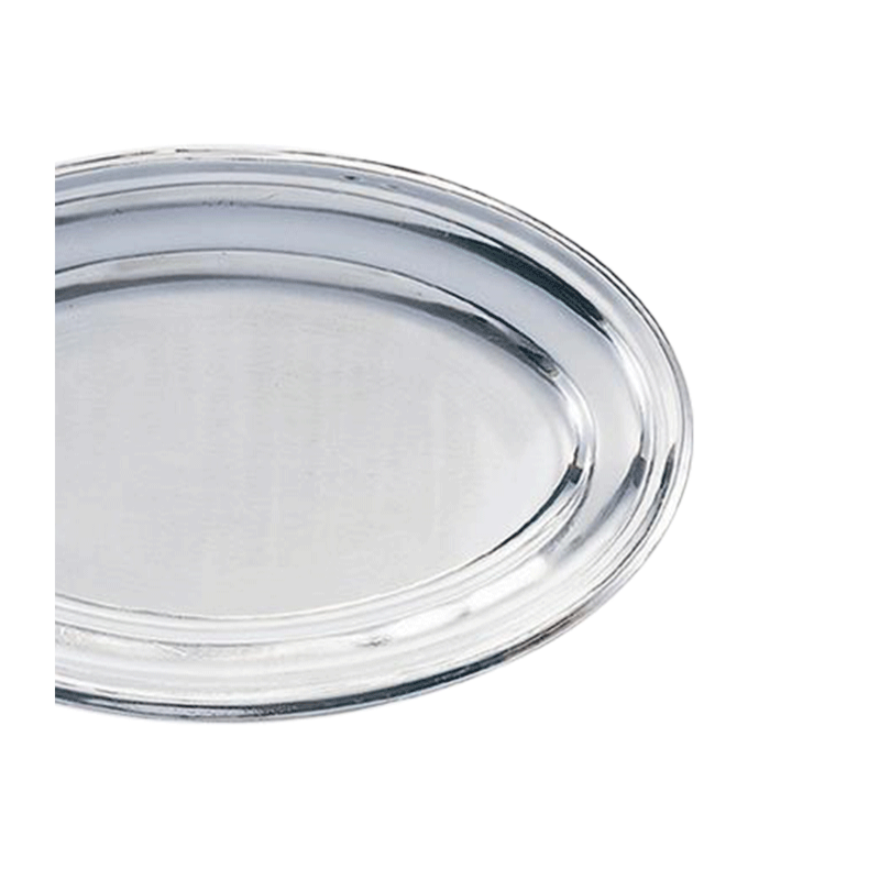 Plateau de présentation ovale inox 40 x 60 cm