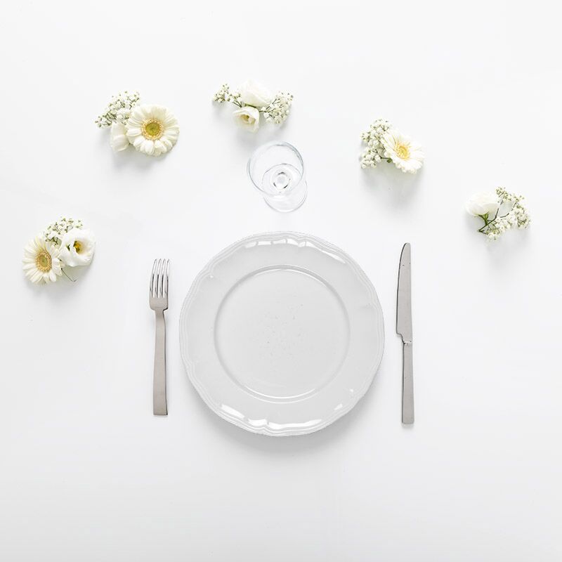 Pack vaisselle blanche élégante - Plat (40 pers. max)