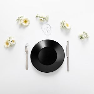 Pack vaisselle onyx noir - Dessert (35 pers)
