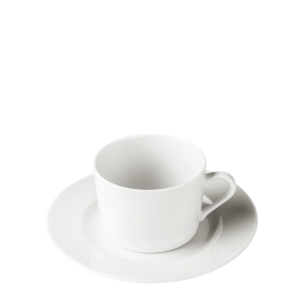 Lot de 24 tasses et sous-tasses à thé blanche