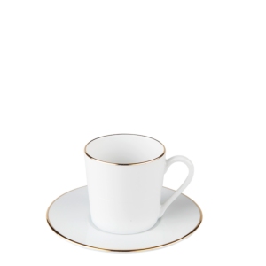 Lot de 40 tasses et sous-tasses à café filet or