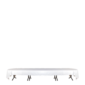 Pack table ovale, rallonge et nappe (24 personnes)