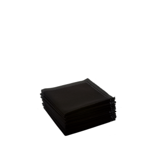 Serviettes cocktail tissu noir par 30