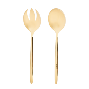 Fourchette et cuillère de service doré