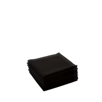 all:Serviettes cocktail tissu noir par 30