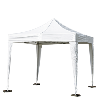 Tente 3x3m blanche ouverte