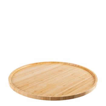 Plateau de service rond bambou